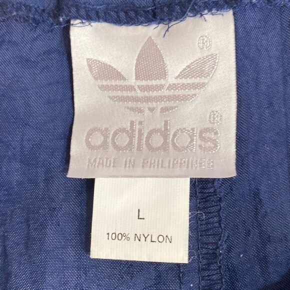 Vintage Adidas Men's Large Nylon Track Pants 4 Pockets and Drawstring Waist - Picture 6 of 13